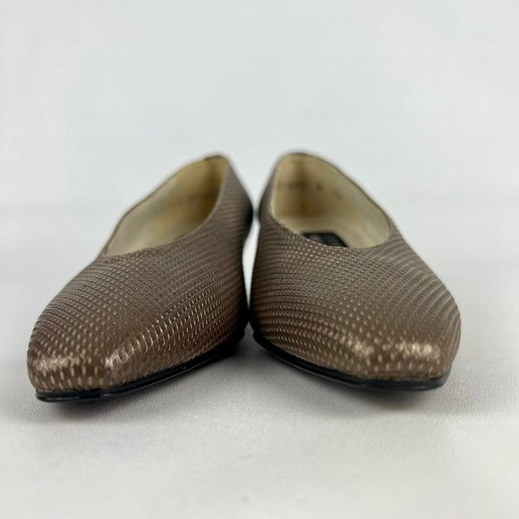 Stuart Weitzman Womens Kitten Heel Pumps Brown Bronze Snake Print size 4.5 - Picture 5 of 14